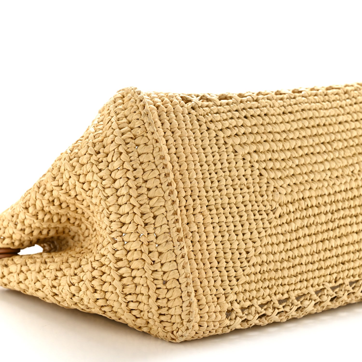 Miu Miu Fabric Crochet Knit Tote Beige 9 of 12