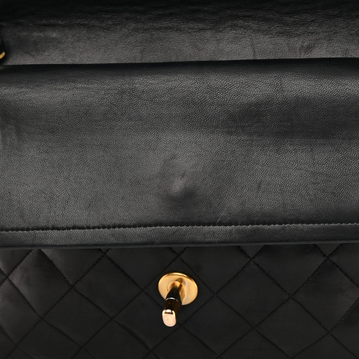 Lambskin Quilted Medium Double Flap Black