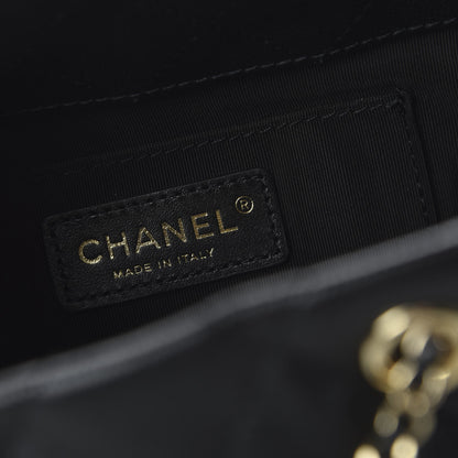 Chanel Caviar Quilted Rolled Up Bucket Drawstring Bag Black 8 of 9