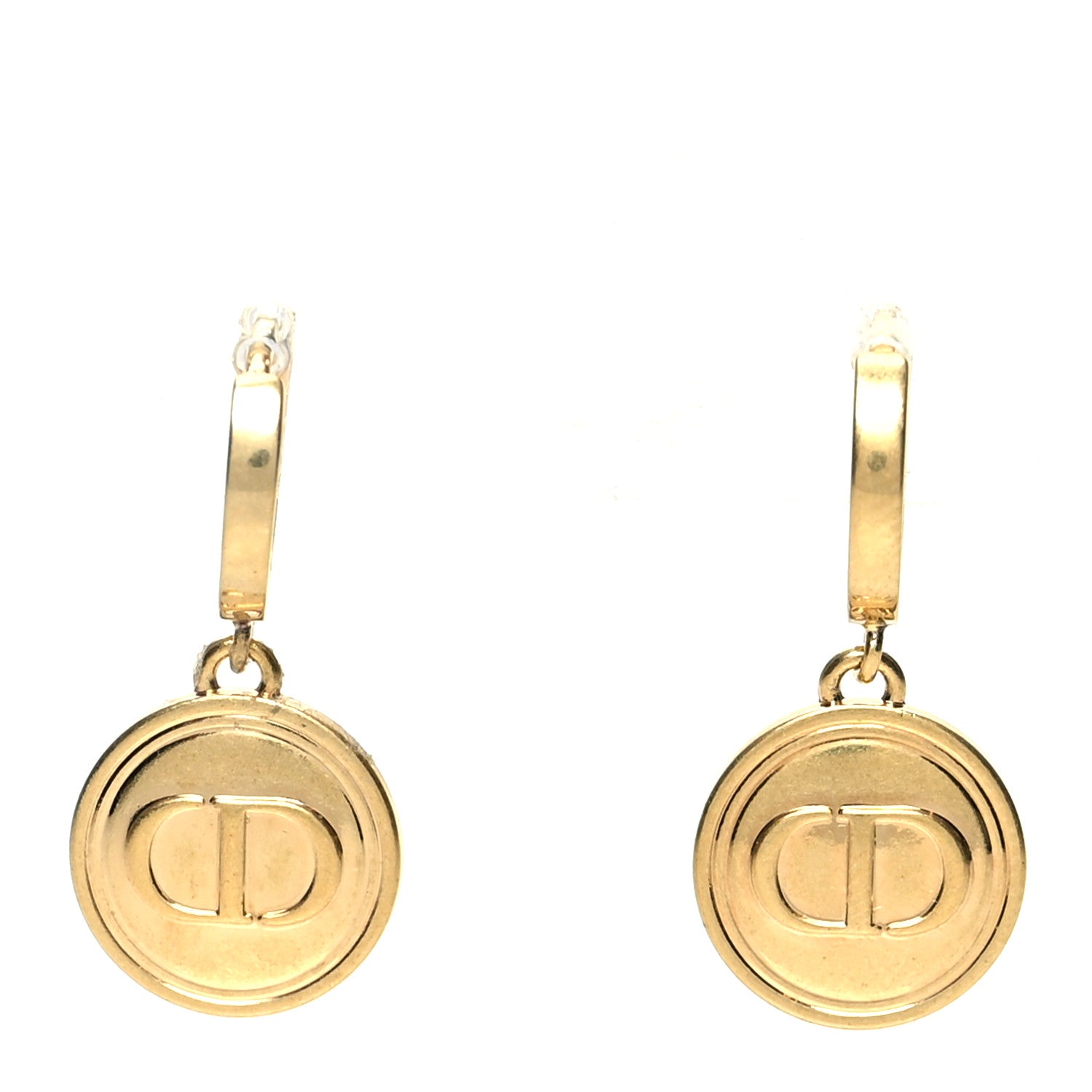Christian Dior Metal CD Earrings Gold 1 of 4