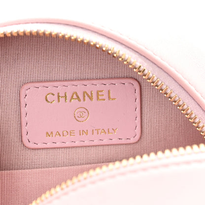 Chanel Calfskin Quilted Pearl Round Clutch With Chain Light Pink 6 of 11
