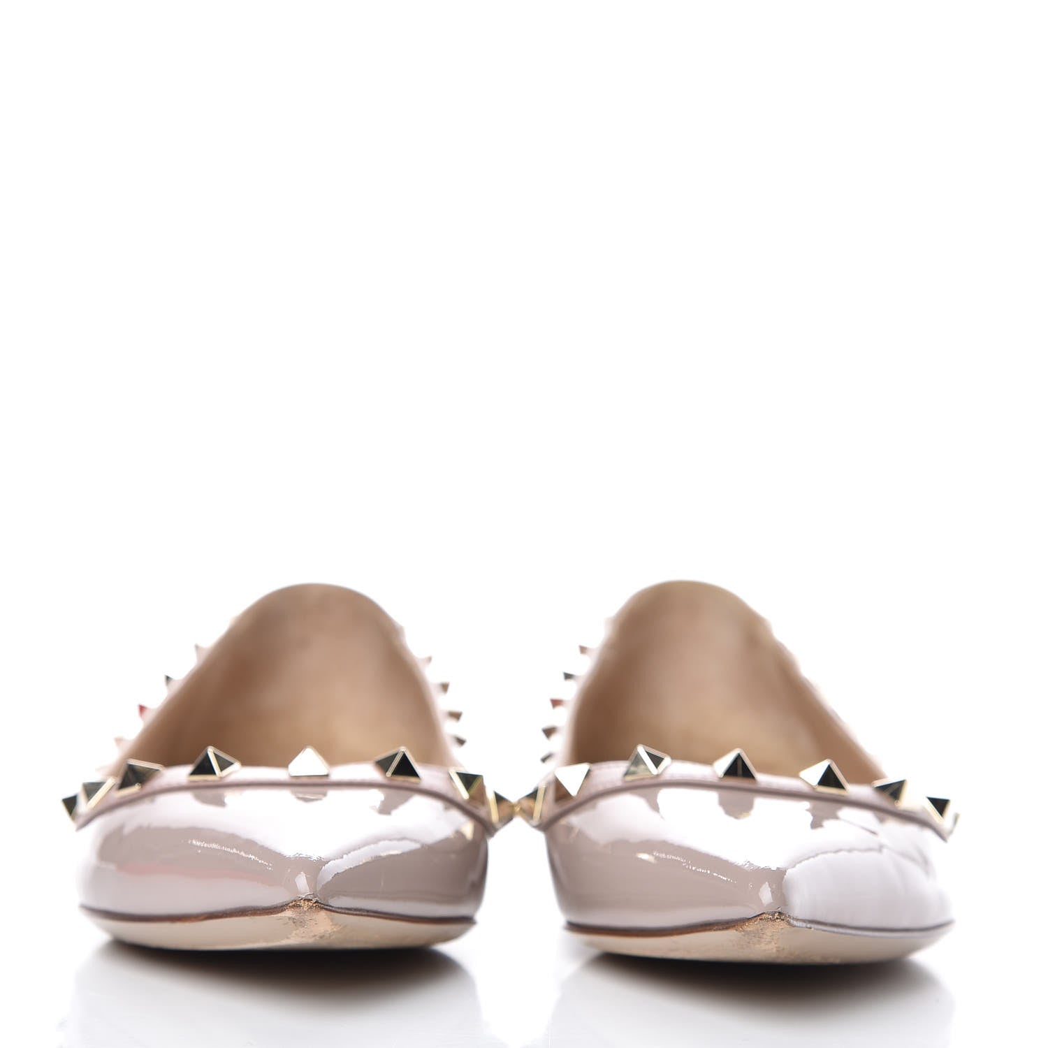 Valentino Garavani Patent Rockstud Ballerina Flats 36.5 Poudre 2 of 11