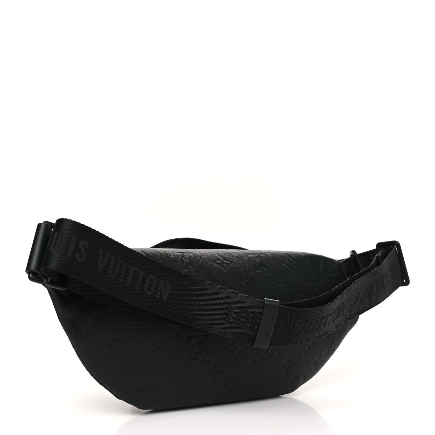 Louis Vuitton Calfskin Monogram Shadow Rush Bumbag Black 3 of 9