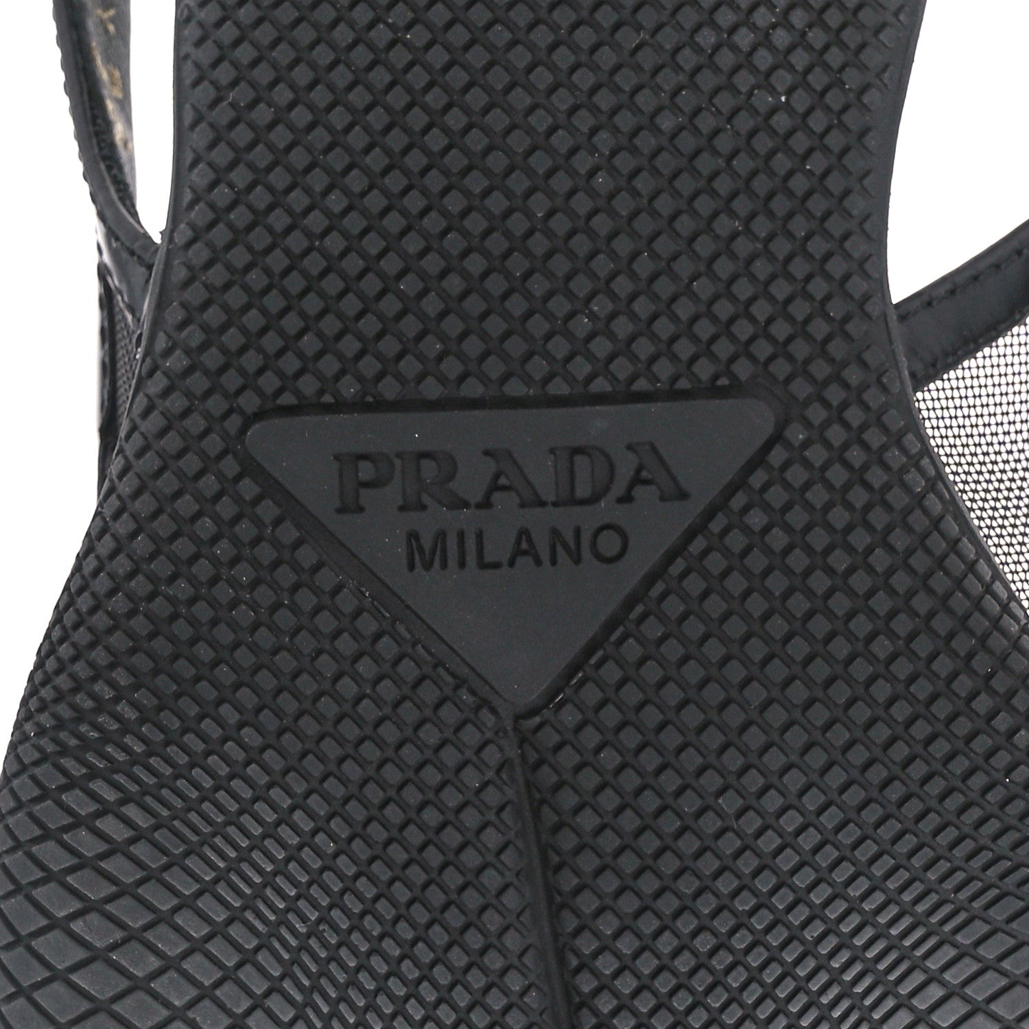 Prada Mesh Nappa Triangle Logo Pointed Toe 45mm Slingback Pumps 36 Black 6 of 9