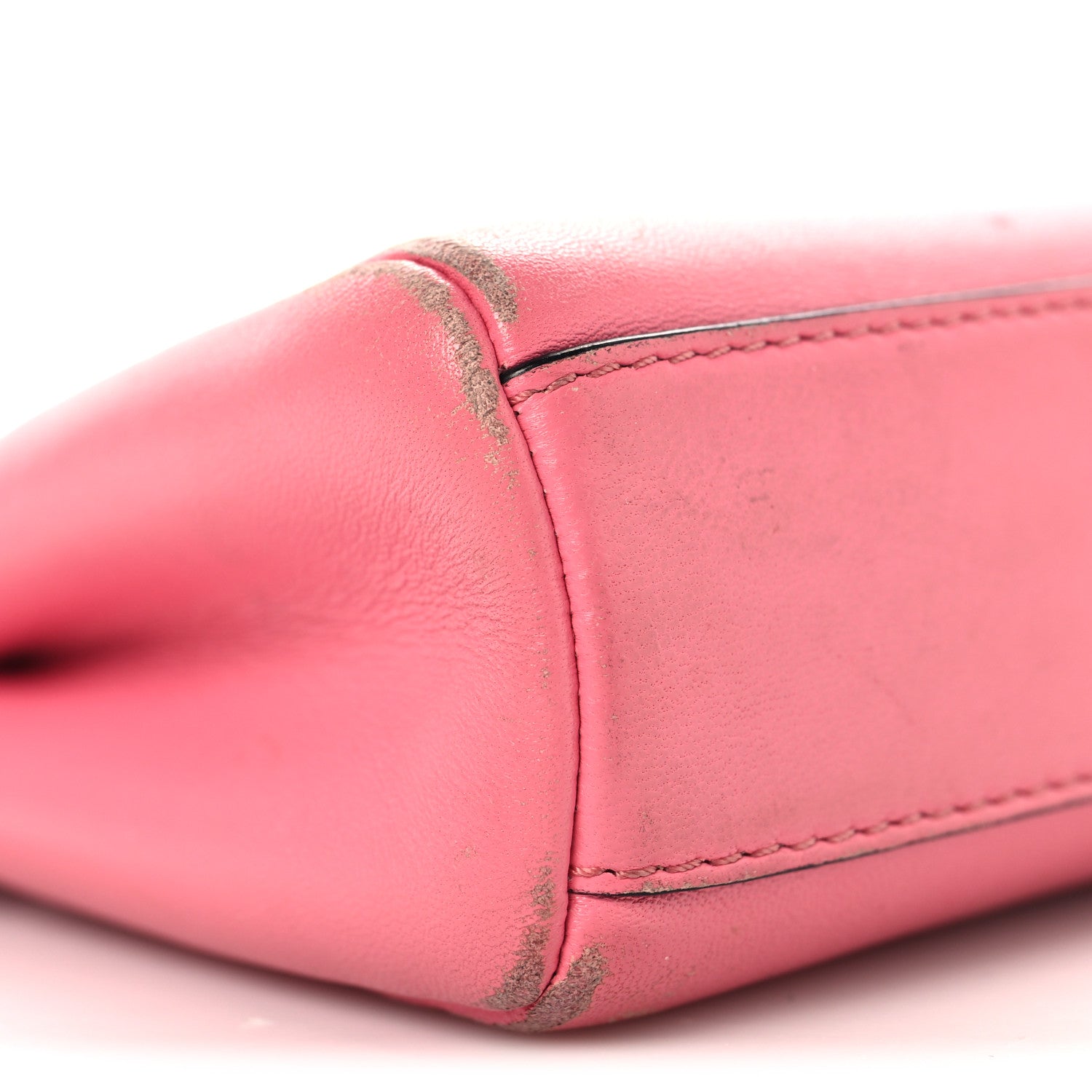 Fendi Shiny Nappa Micro Peekaboo Iconic Satchel  Rosa Fluo 10 of 11