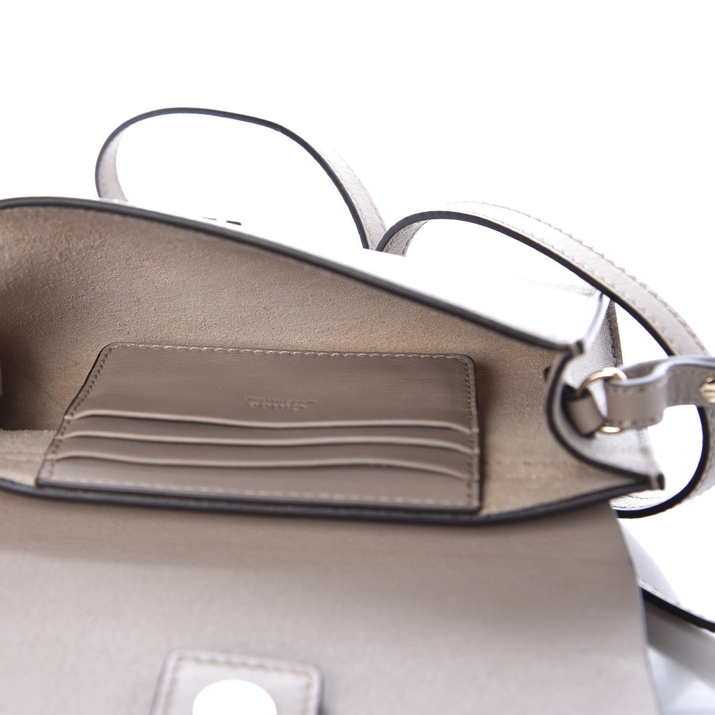 Suede Calfskin Mini Faye Shoulder Bag Motty Grey