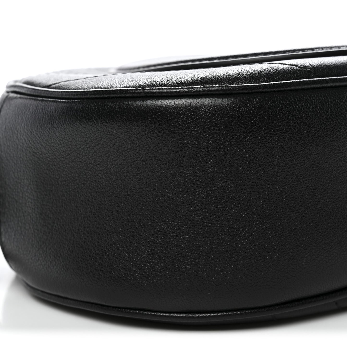Sakai Be Green Calfskin Diagonal Stitched Mini Blondie Shoulder Bag Black
