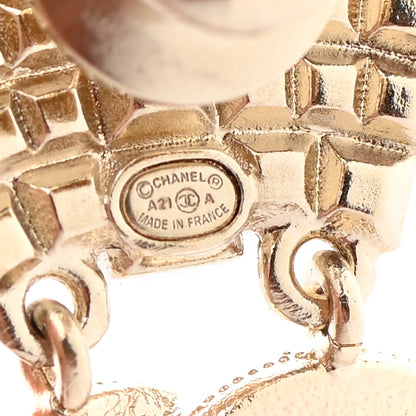 Chanel Pearl Crystal CC Crown Brooch Gold 4 of 5