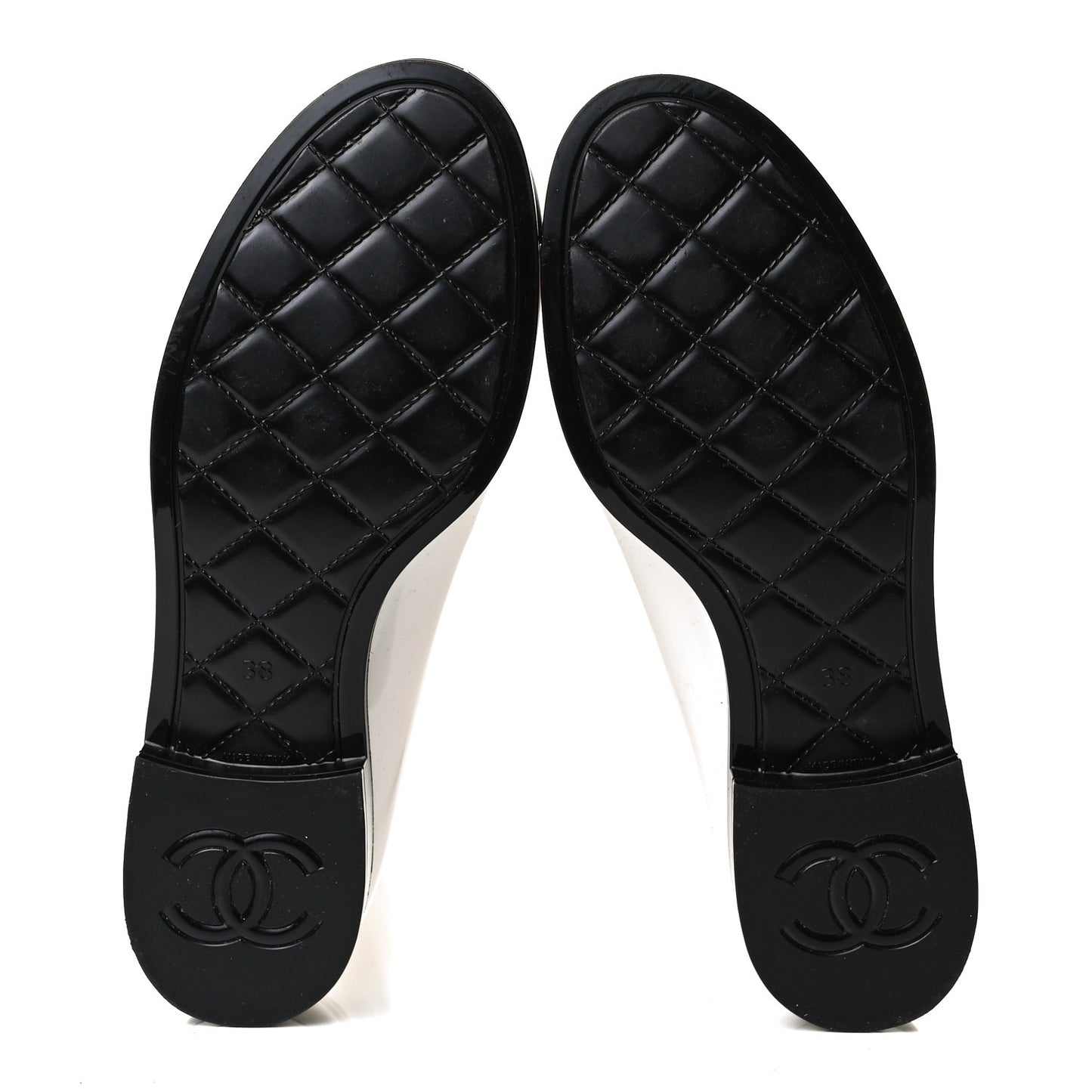 Rubber Rain Boots 38 Ivory Black
