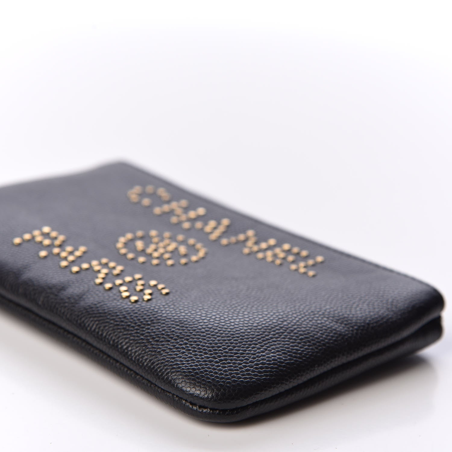 Chanel Caviar Studded Deauville Cosmetic Pouch Black 6 of 9