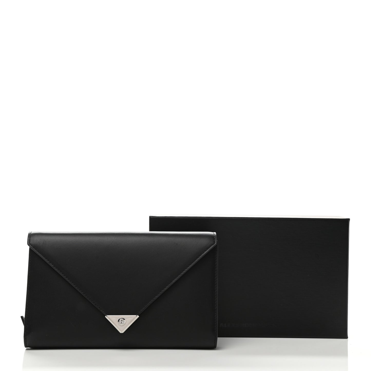 Calfskin Prisma Skeletal Envelope Wallet Clutch Black