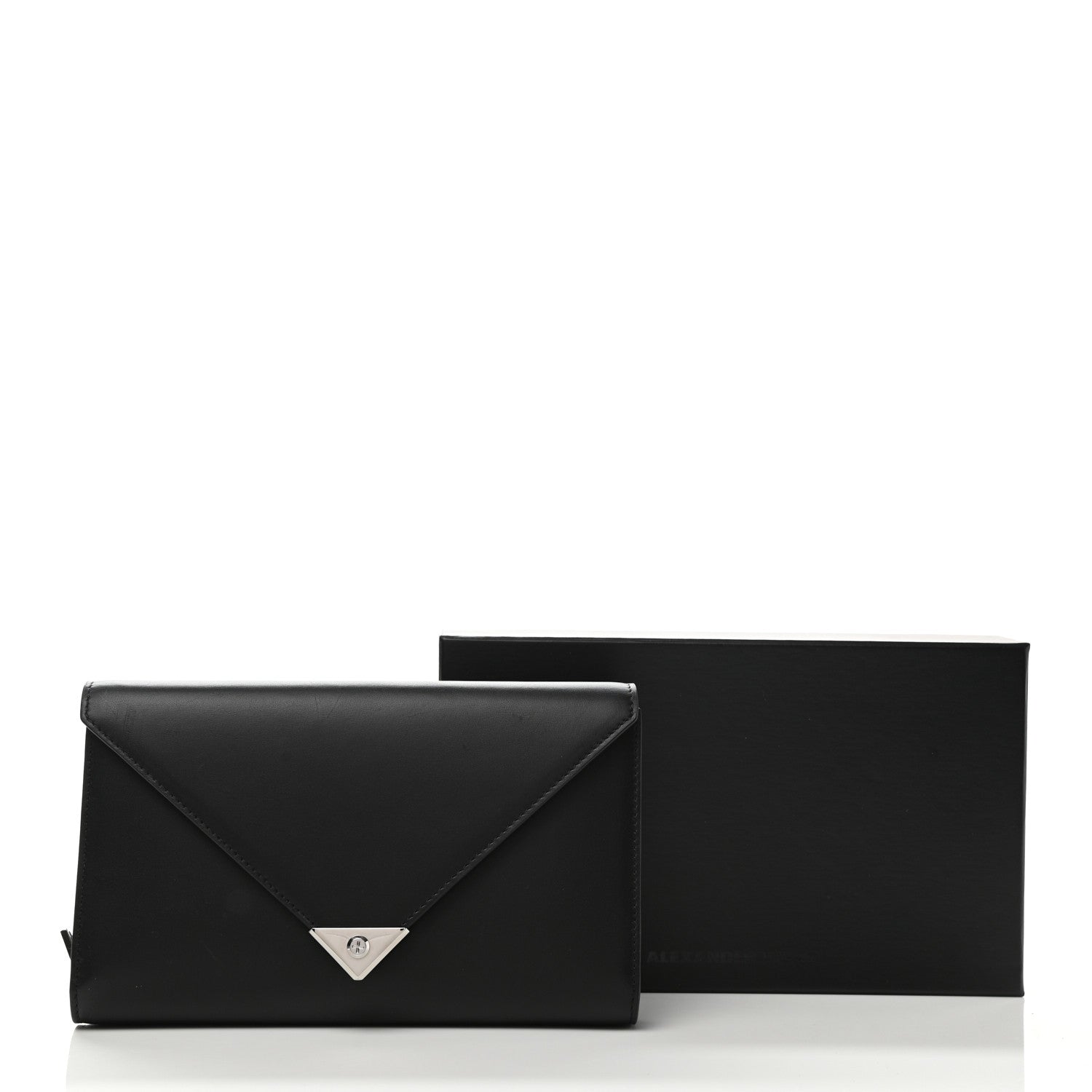 Alexander Wang Calfskin Prisma Skeletal Envelope Wallet Clutch Black 11 of 12
