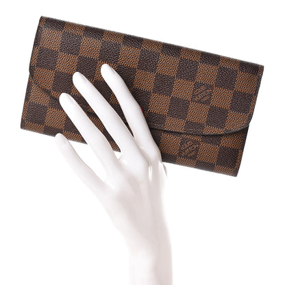Louis Vuitton Damier Ebene Emilie Wallet Red 2 of 7