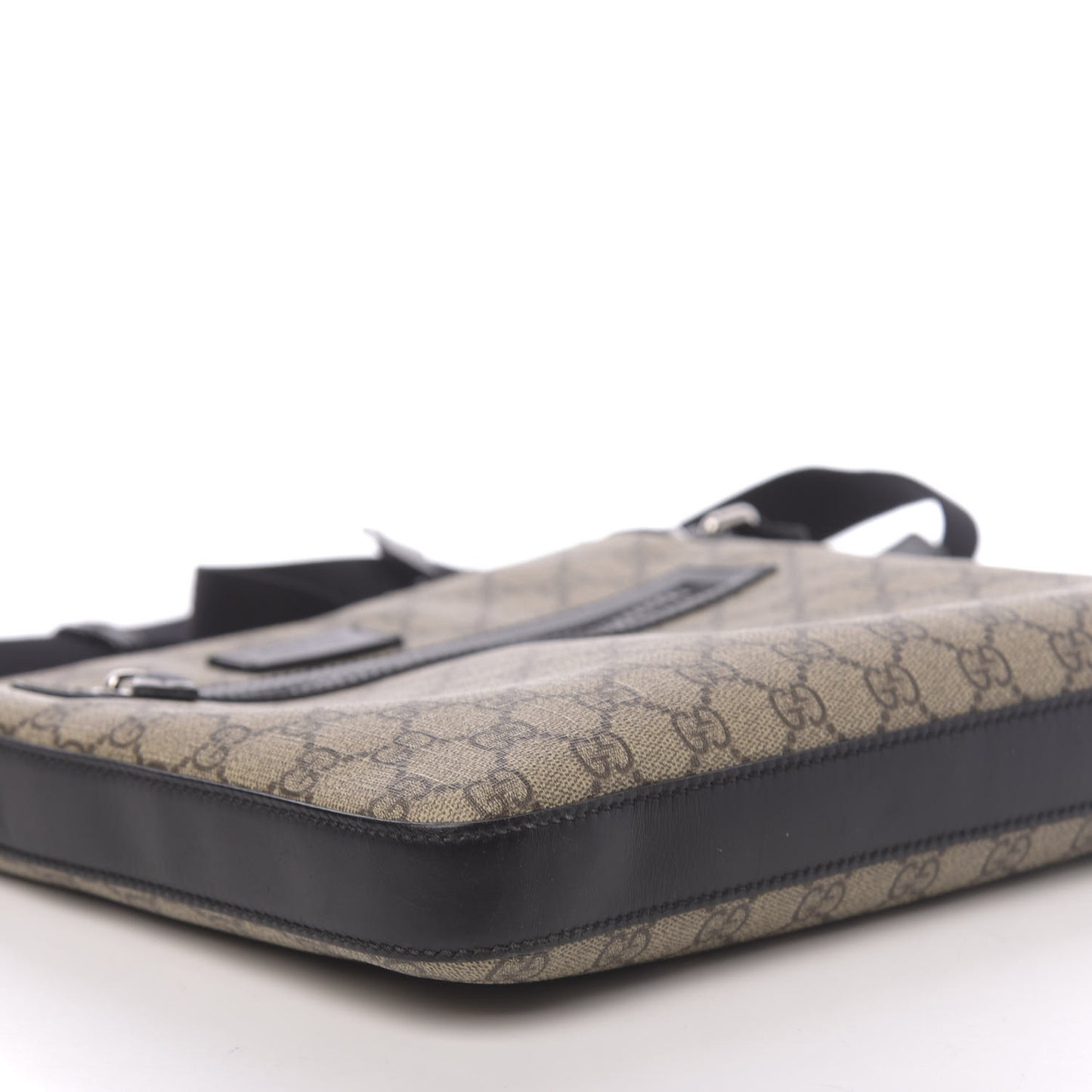 GG Supreme Monogram Flat Messenger Bag Black