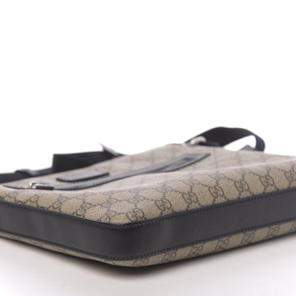 Gucci GG Supreme Monogram Flat Messenger Bag Black 9 of 10