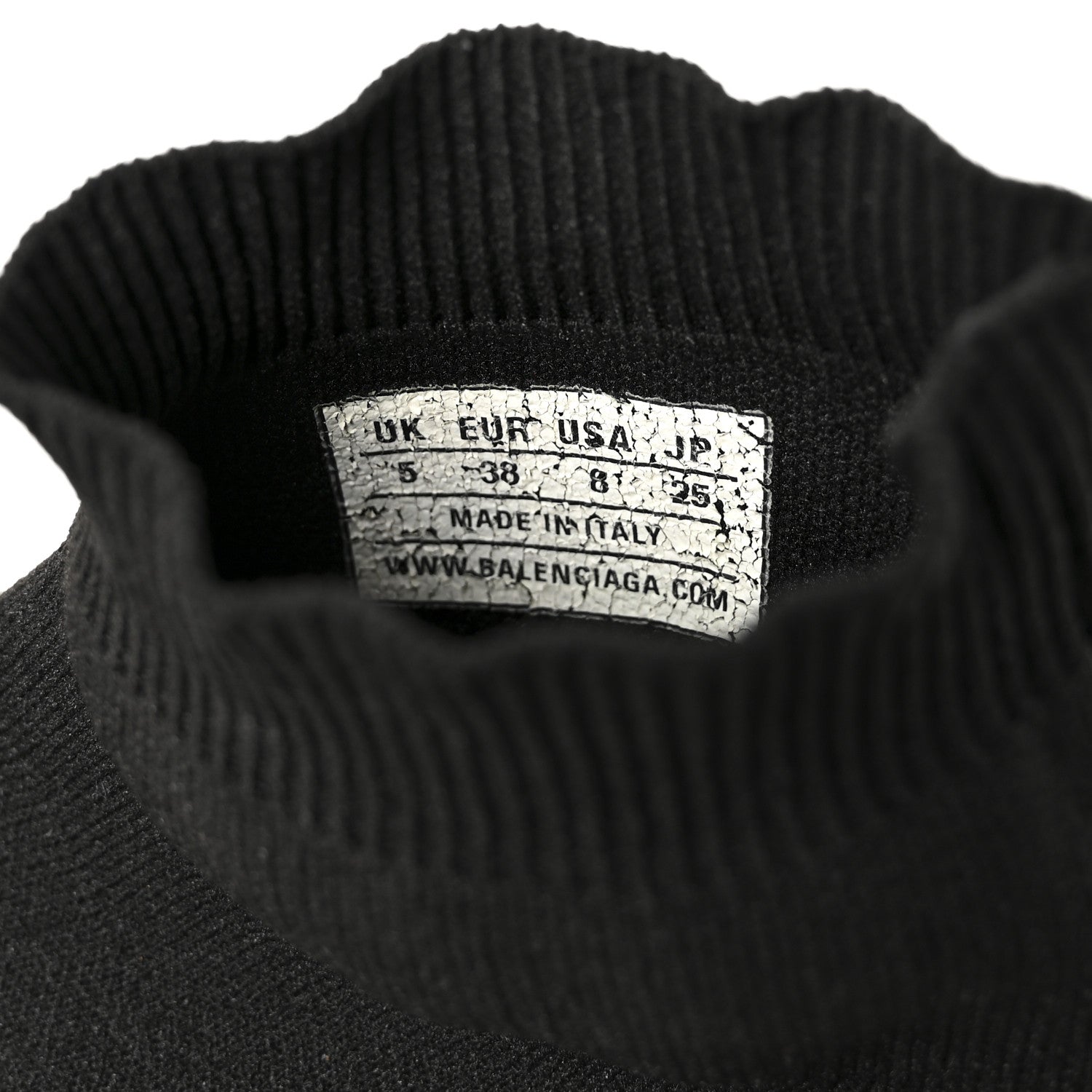 Balenciaga Neoprene Knit Womens Speed Sneakers 38 Black White 9 of 9