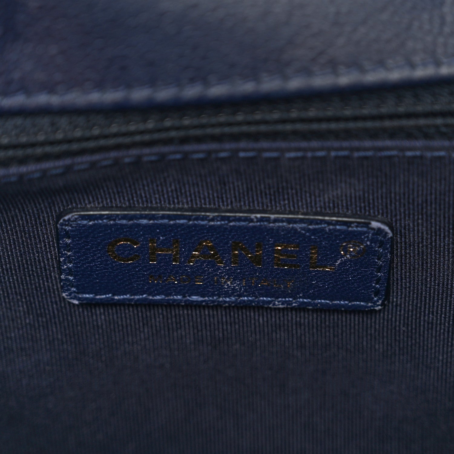 Chanel Caviar Quilted New Medium Boy Flap Dark Navy Blue 7 of 12