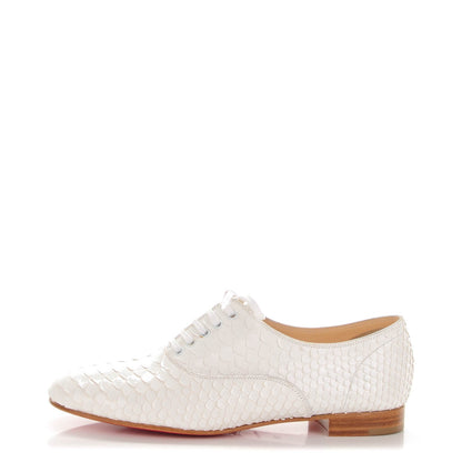 Christian Louboutin Python Crystal Kid Fred Flats 38 Glacier 1 of 9