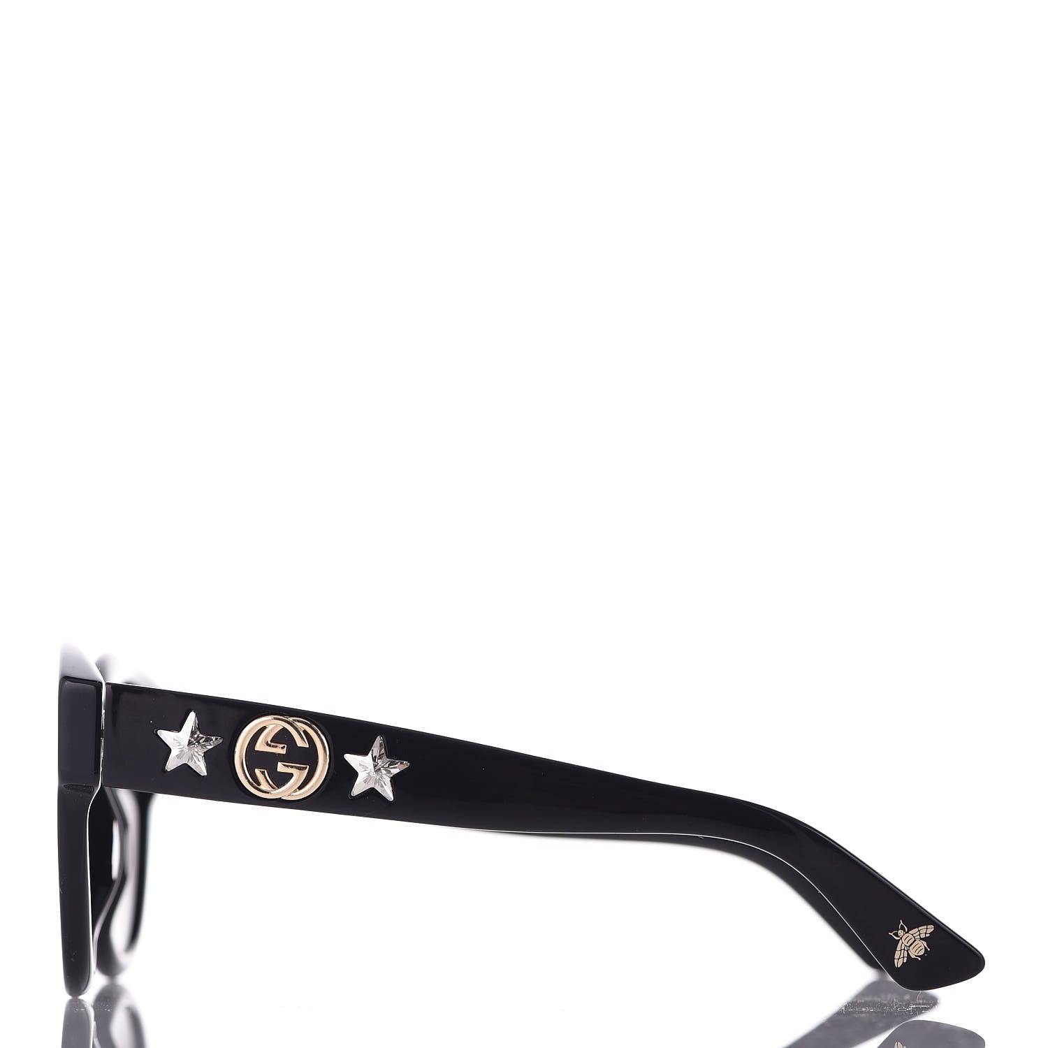 Gucci Round Frame GG Star Sunglasses GG0207S Black 3 of 10