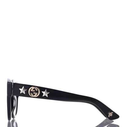 Gucci Round Frame GG Star Sunglasses GG0207S Black 3 of 10