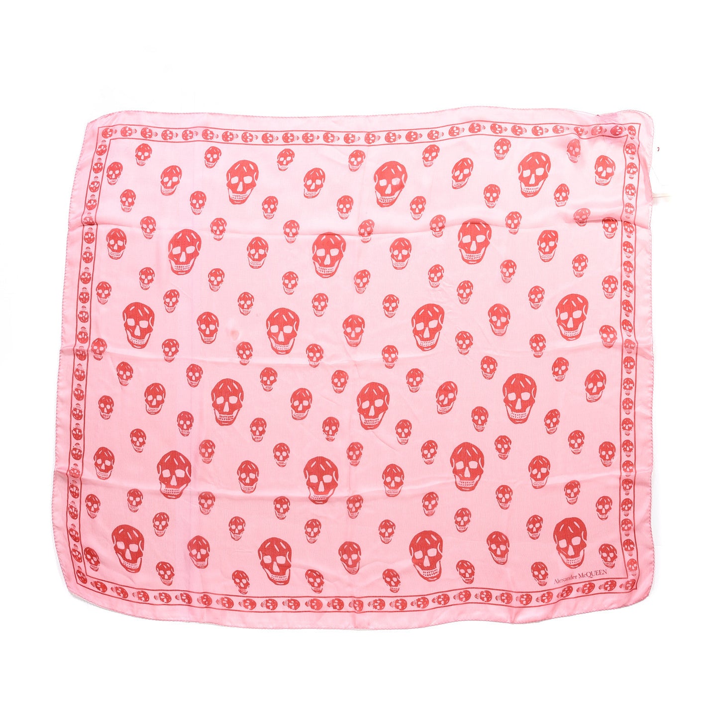 Silk Chiffon Skull Scarf Red Pink