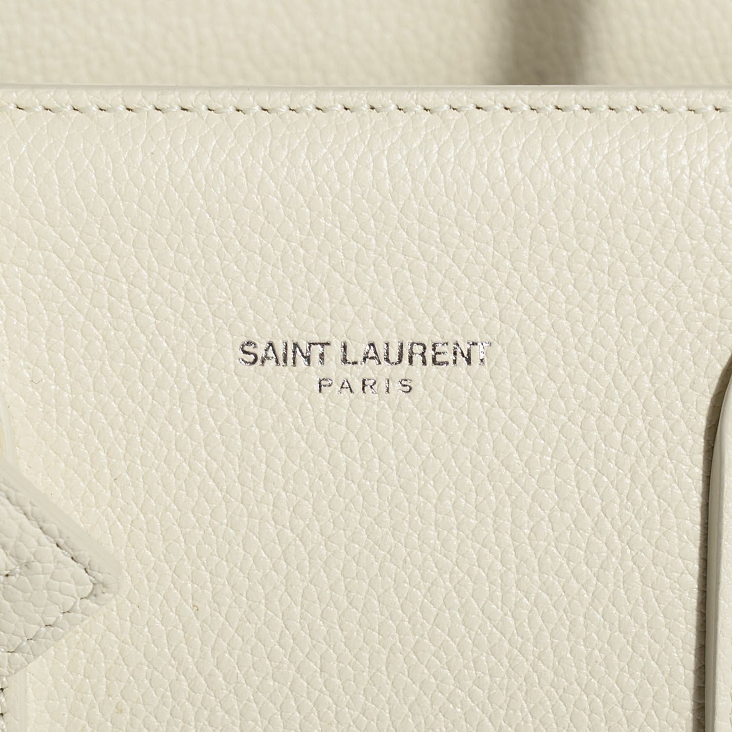 Grained Calfskin Baby Sac De Jour Dove White