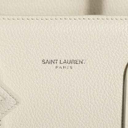 Saint Laurent Grained Calfskin Baby Sac De Jour Dove White 5 of 8