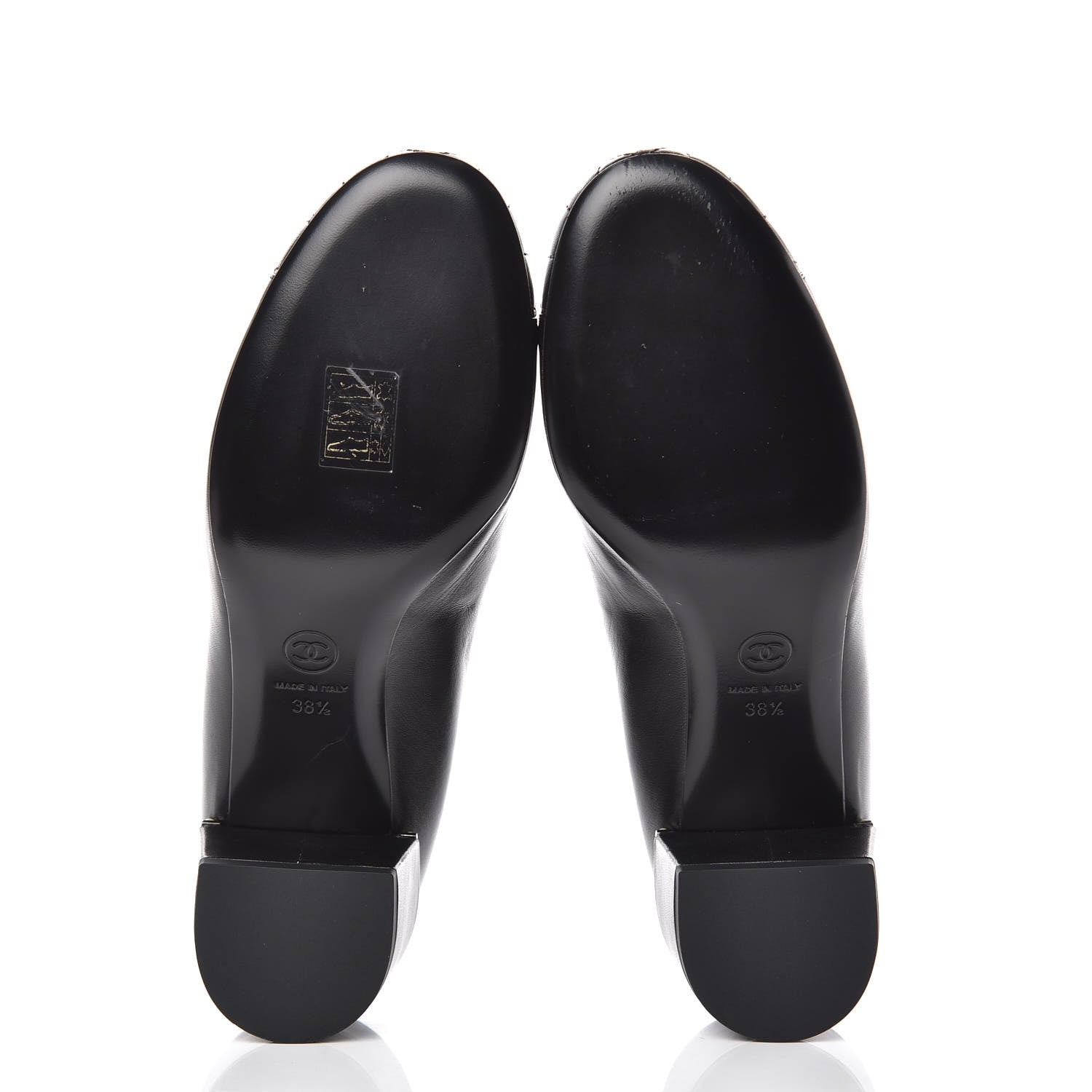 Chanel Lambskin Pearl Cap Toe Pumps 38.5 Black 5 of 10