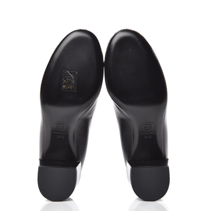 Chanel Lambskin Pearl Cap Toe Pumps 38.5 Black 5 of 10