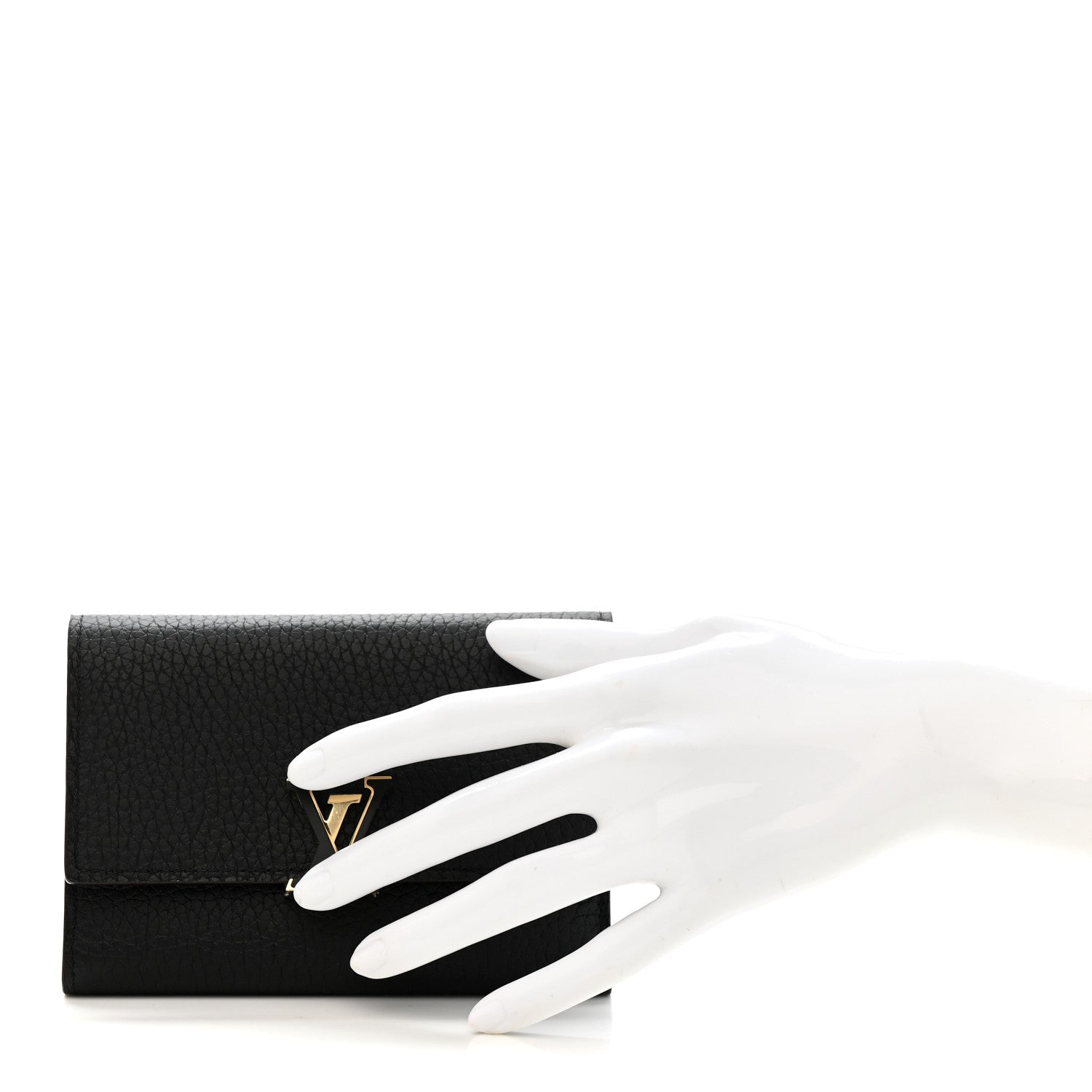 Louis Vuitton Taurillon Capucines Compact Wallet Black 2 of 7