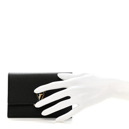 Louis Vuitton Taurillon Capucines Compact Wallet Black 2 of 7