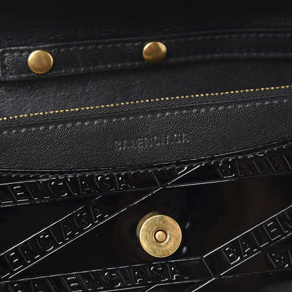 Balenciaga Patent Losange Monogram Embossed BB Wallet On Chain Black 5 of 8