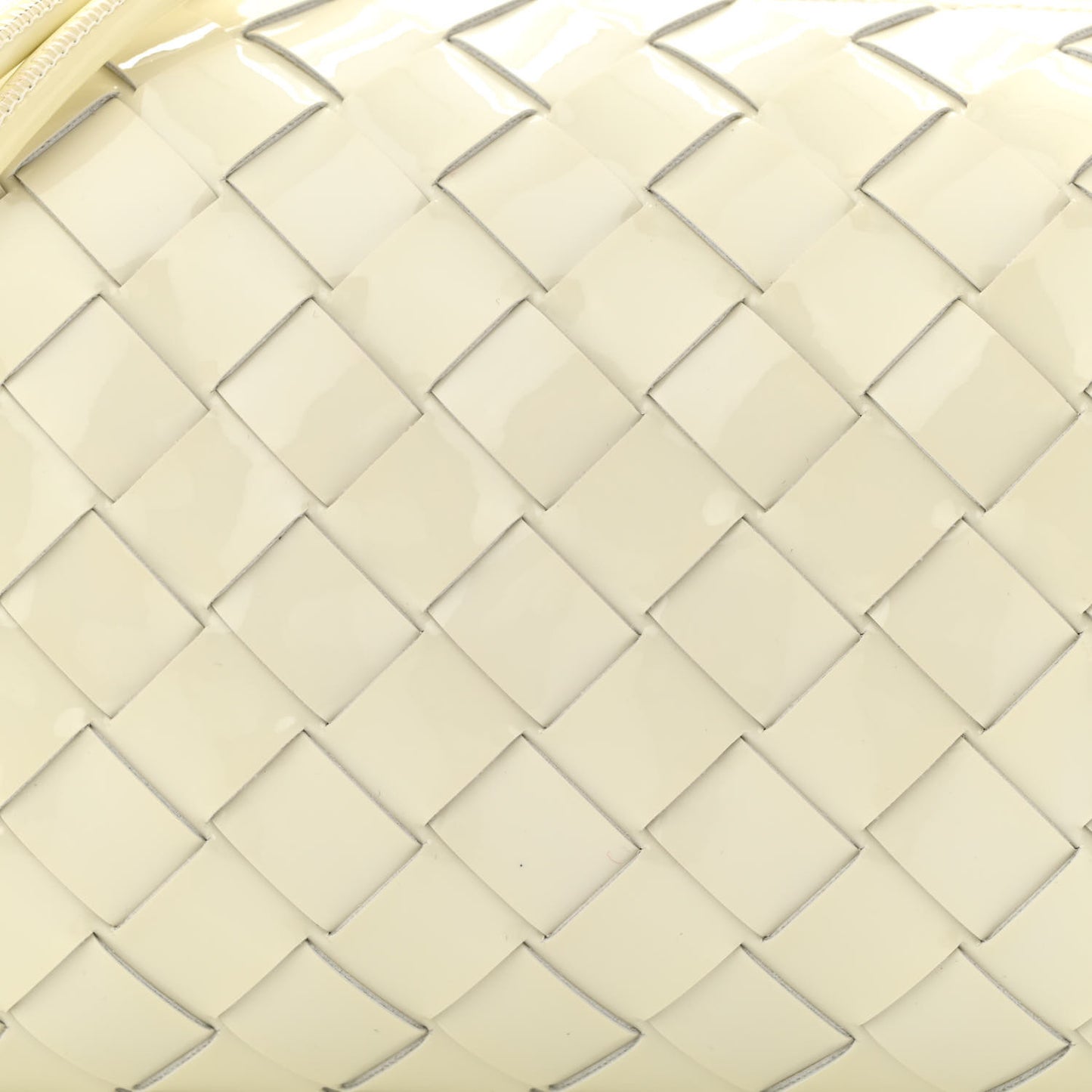 Patent Nappa Intrecciato Mini Loop Camera Bag White