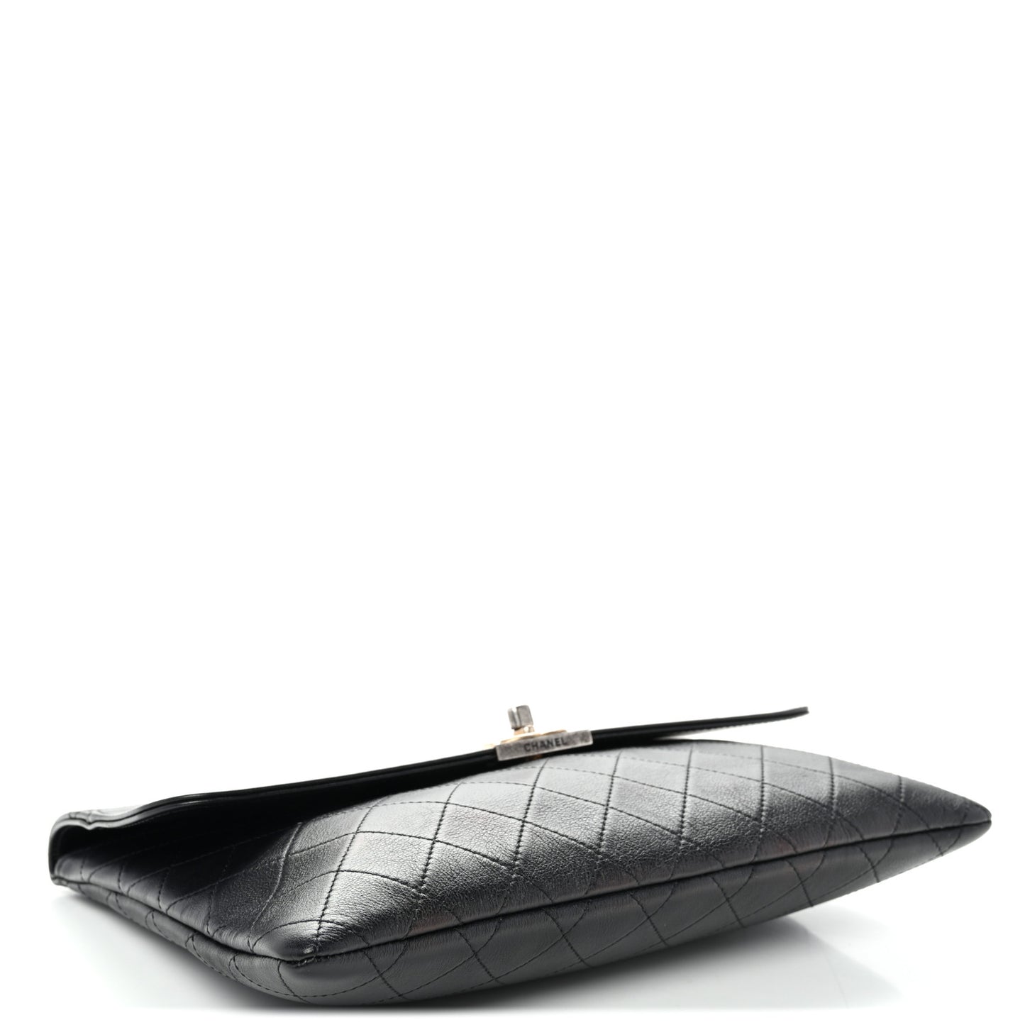 Lambskin Quilted Sleek And Chic Clutch Black Black
