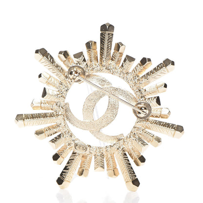 Chanel Crystal Baguette CC Brooch Light Gold 3 of 5