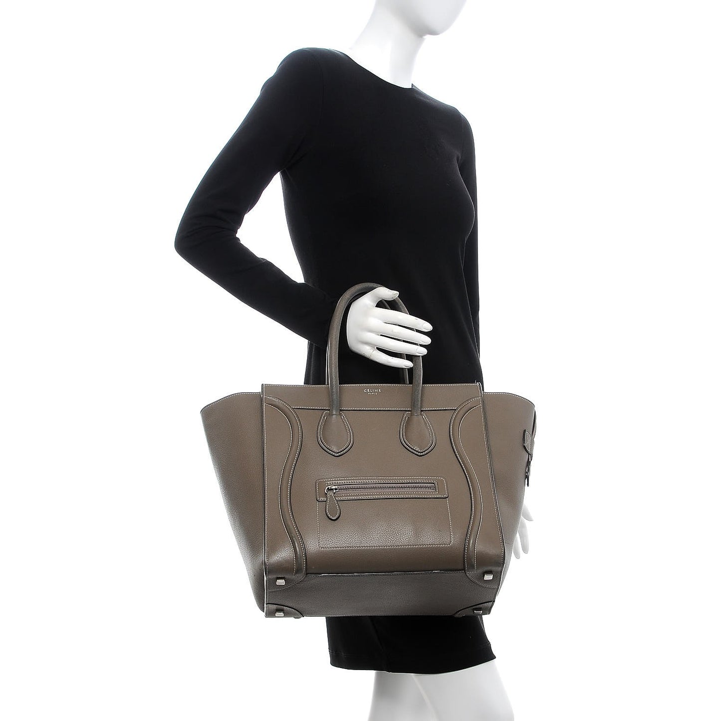 Drummed Calfskin Mini Luggage Souris