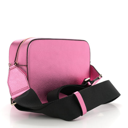 Jimmy Choo Metallic Calfskin Logo Camera Bag Peony 3 of 11