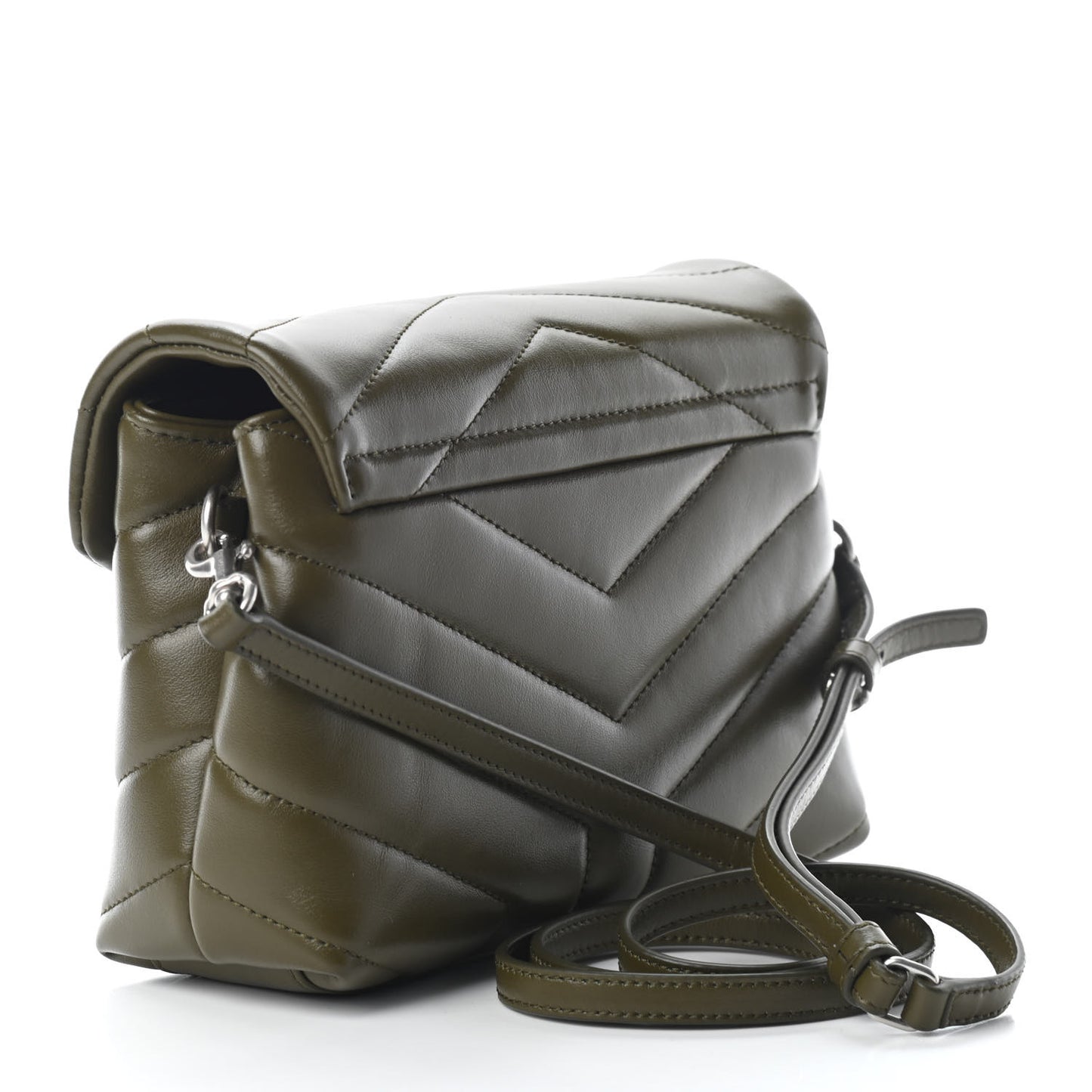 Calfskin Y Quilted Monogram Toy Loulou Crossbody Bag Military Olive