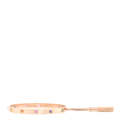 Cartier 18K Pink Gold Sapphire Garnet Amethyst LOVE Bracelet 18 4 of 6