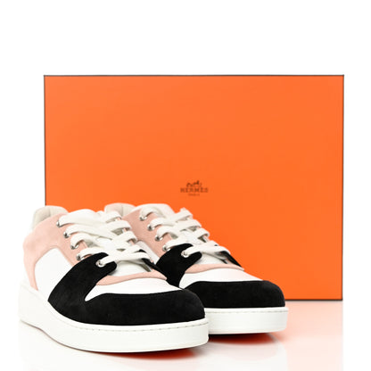 Hermes Suede Goatskin Calfskin Free Sneakers 38 Multicolor Rose Opaline 15 of 16