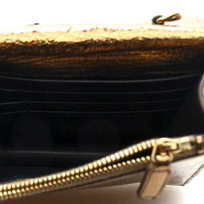 Saint Laurent Metallic Calfskin Classic Monogram Kate Tassel Chain Wallet Gold 5 of 10