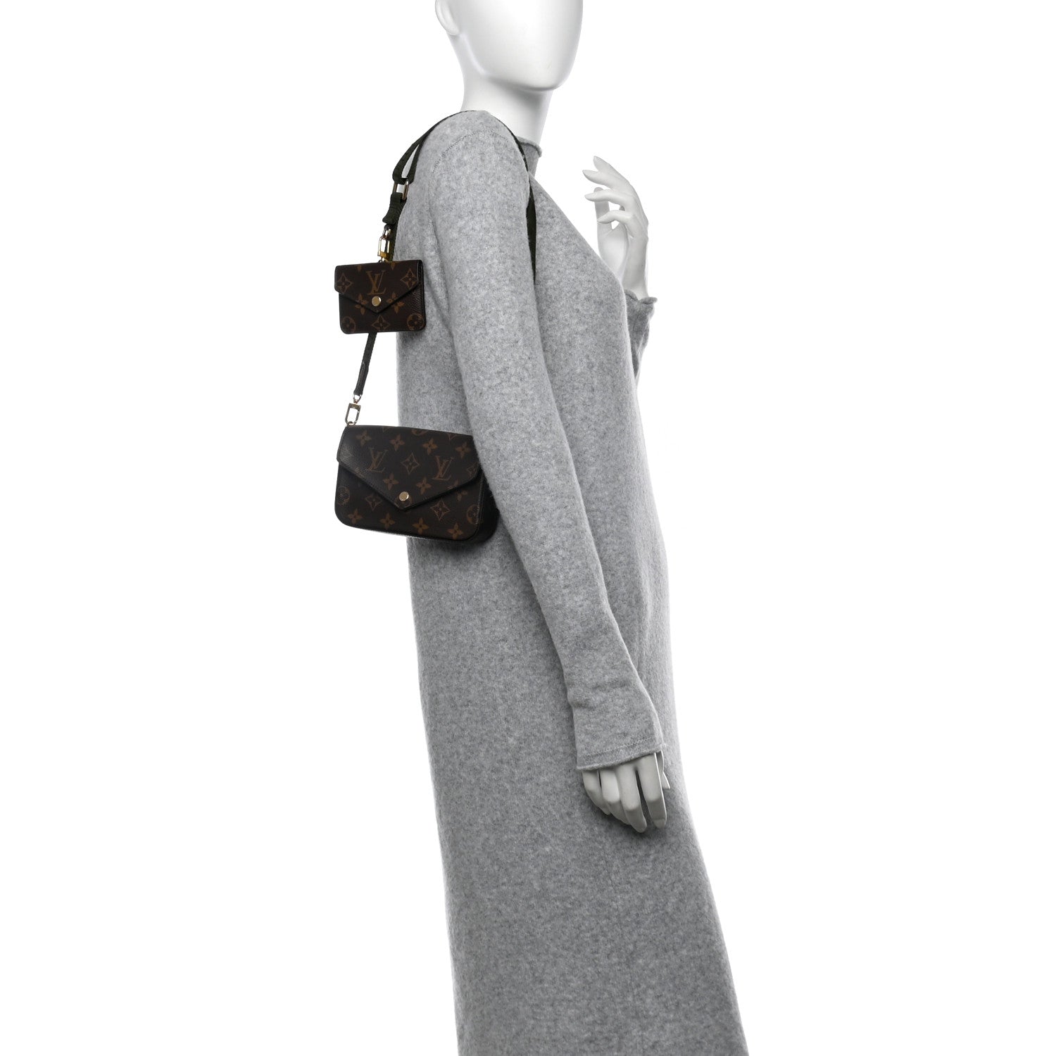 Louis Vuitton Monogram Felicie Strap & Go Kaki 2 of 9