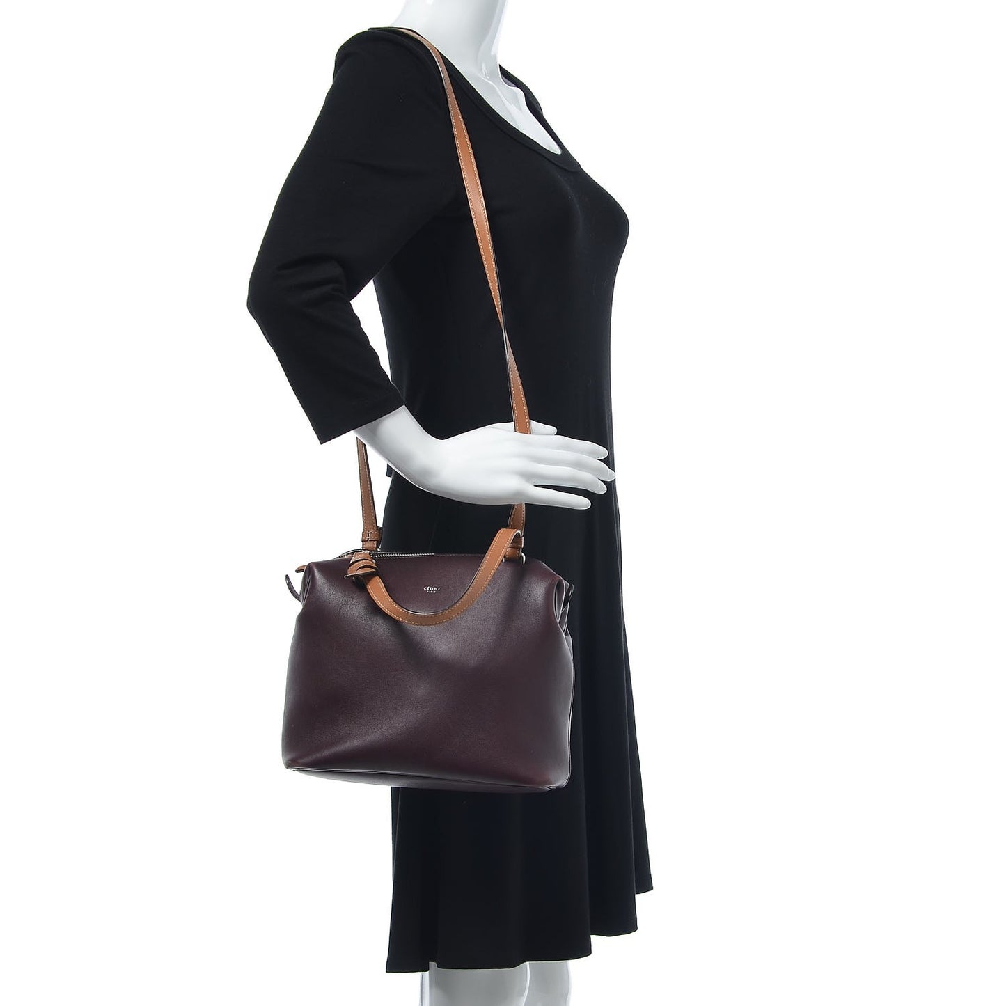 Lambskin Small Soft Cube Satchel Burgundy