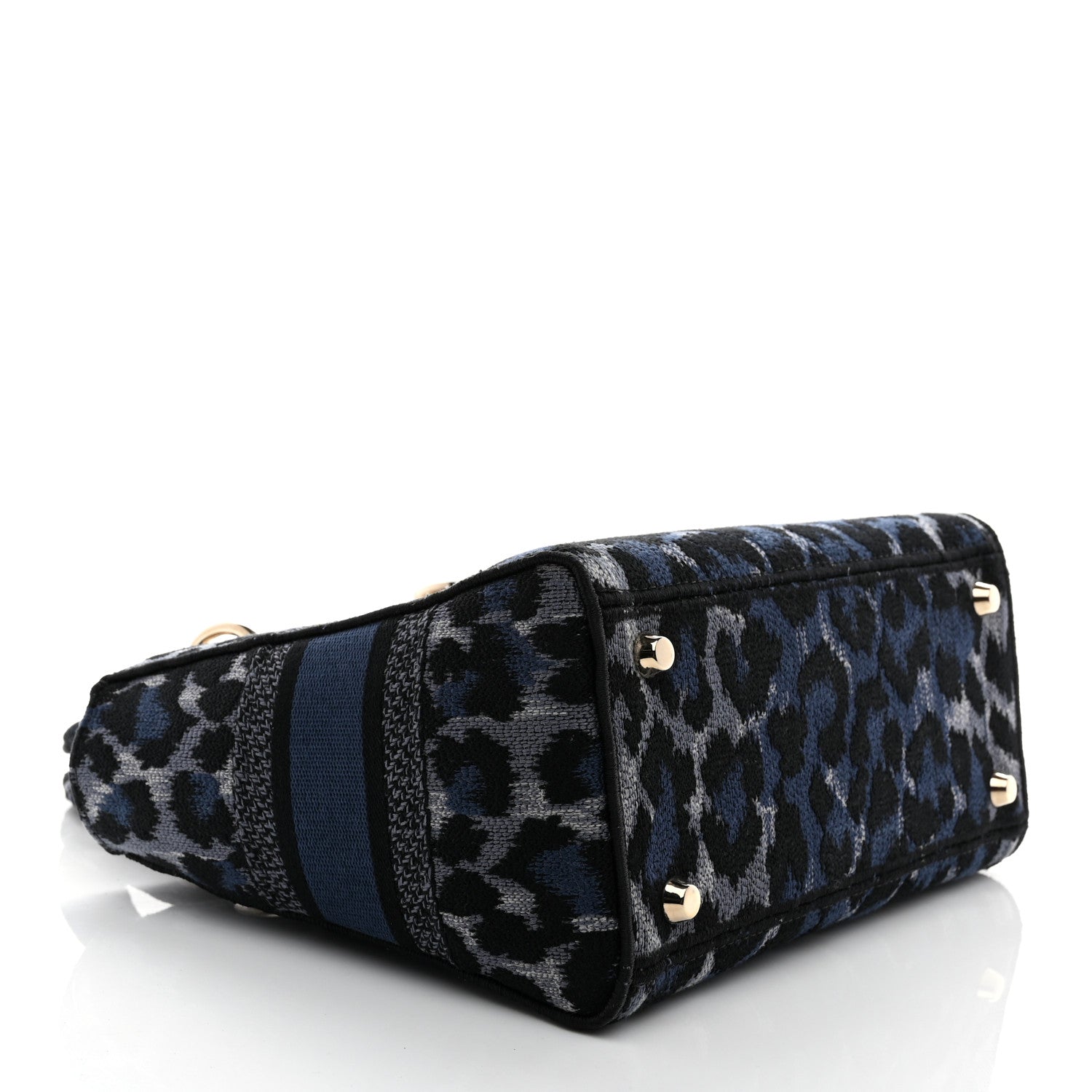 Christian Dior Canvas Mizza Embroidered Medium Lady D-Lite Blue
