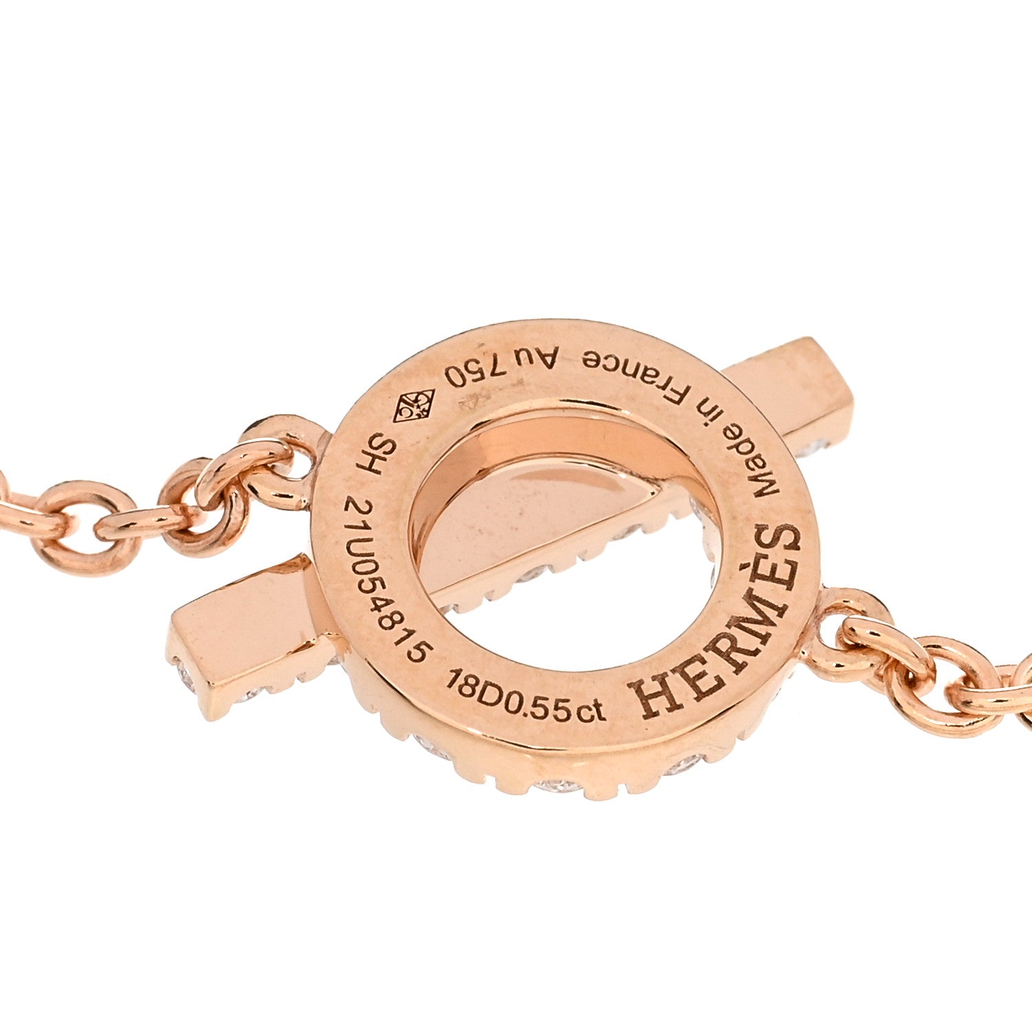Hermes 18K Rose Gold Diamond Finesse Bracelet SH 3 of 4