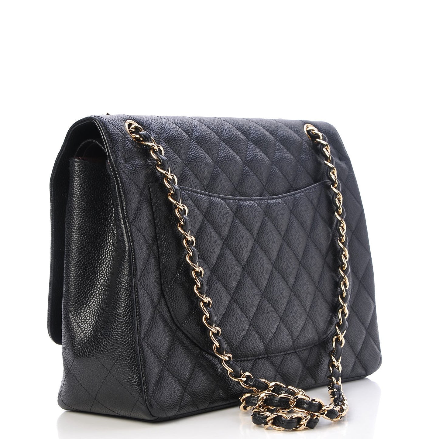 Caviar Quilted Maxi Double Flap Black