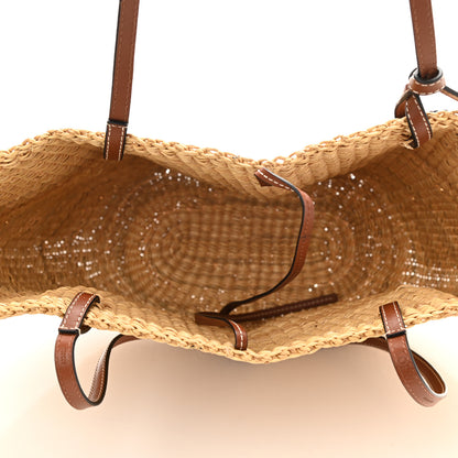 Loewe Calfskin Raffia Paulas Ibiza Small Basket Tote Bag Natural Tan 5 of 8