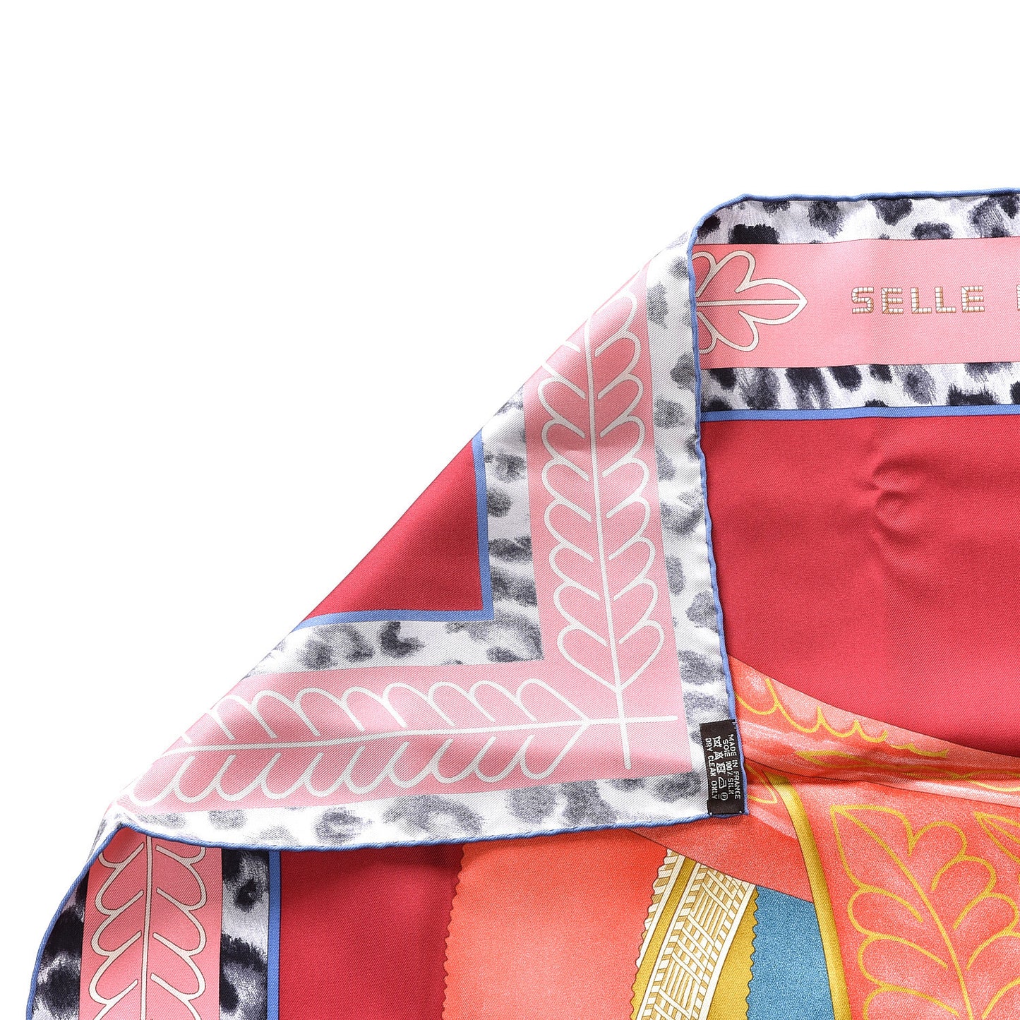 Silk Selle d'Officier En Grande Tenue Scarf 90 Framboise Corail Mordore
