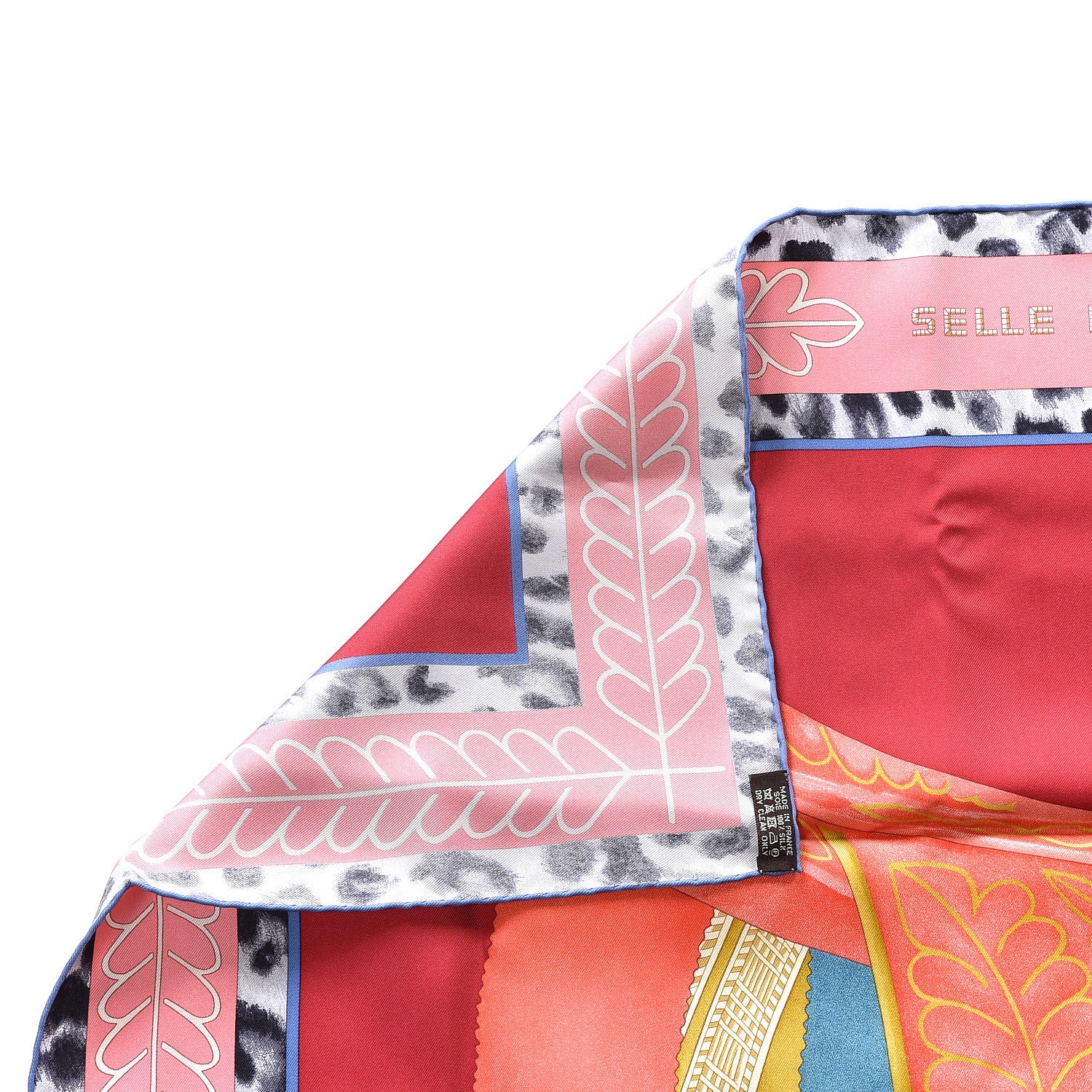 Hermes Silk Selle d'Officier En Grande Tenue Scarf 90 Framboise Corail Mordore 3 of 4