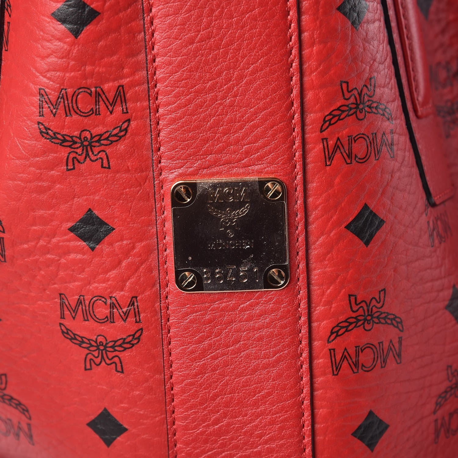 MCM Visetos Large Liz Reversible Shopper Tote Ruby Red 12 of 15